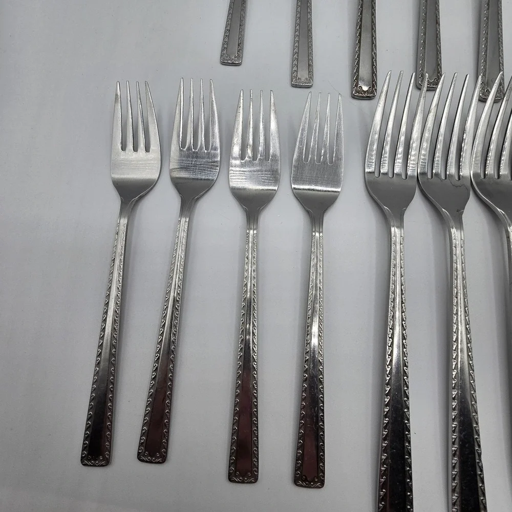 Vtg Lot of 18 WATERTOWN Mid-Century Stainless Steel Flatware Japan Spoon‎ Fork +